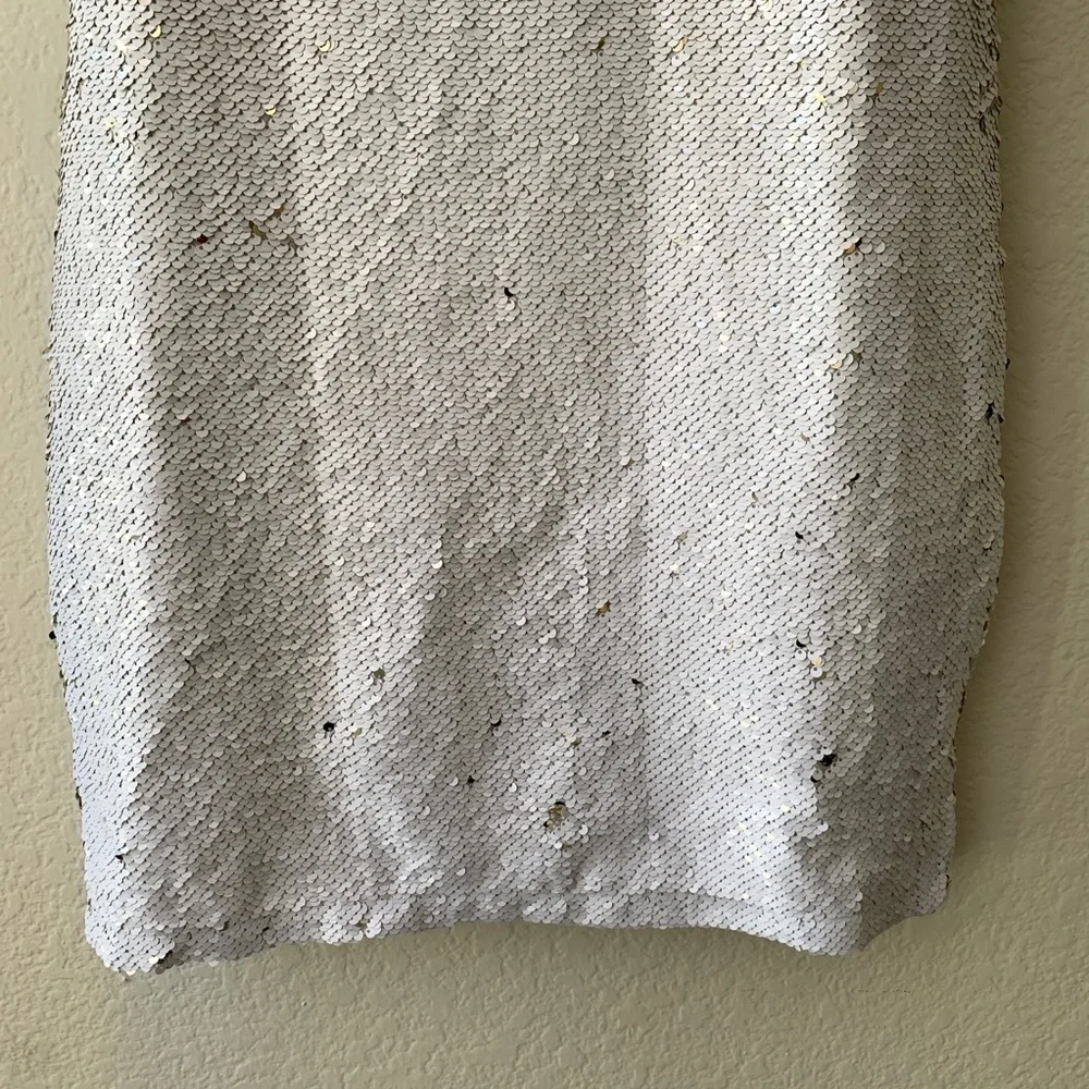 Foxiedox White Gold Flip Sequin Mini Dress XS - Picture 11 of 16